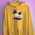 Lesbian Pride Hammock Summer Beach Sunset Hoodie - Mustard
